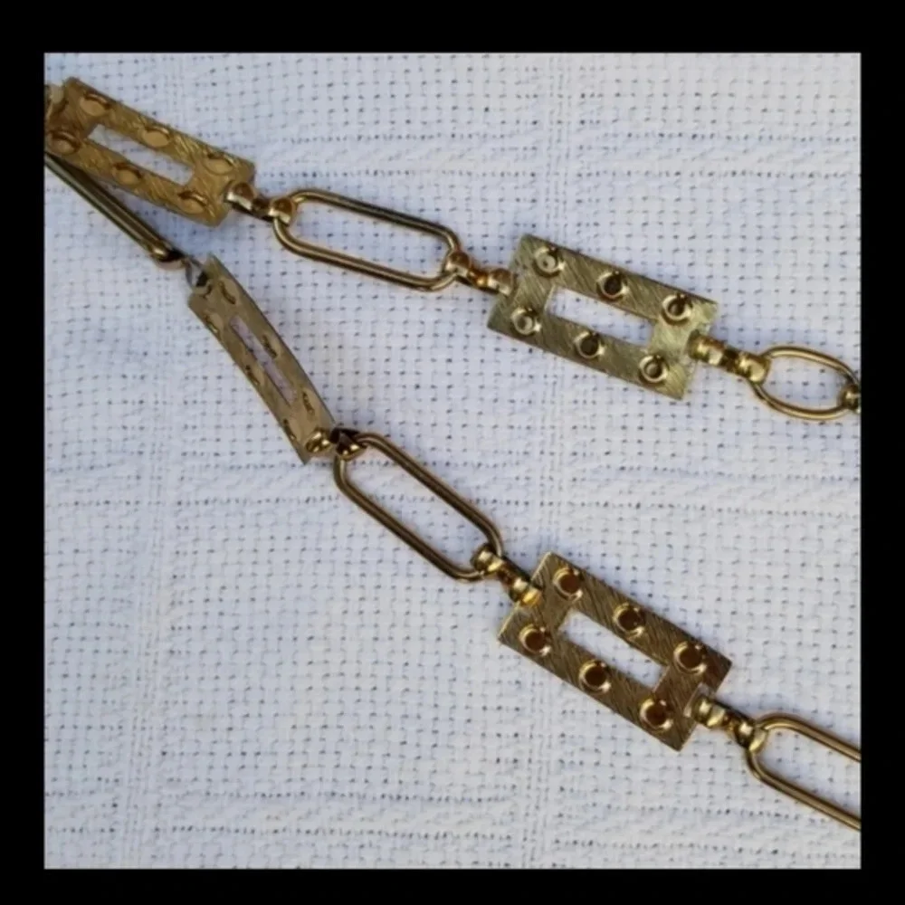Vintage 80s Brass‎ Chain Belt M/ L